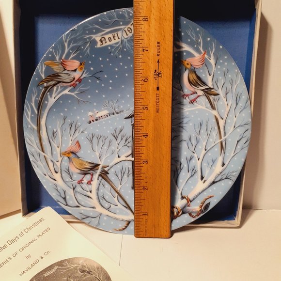 Replacement 1973 Haviland Limoges Plate 12 Days of Christmas, Four Coly Birds - Picture 7 of 9